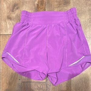 Purple lulu shorts size 4, 4 inch